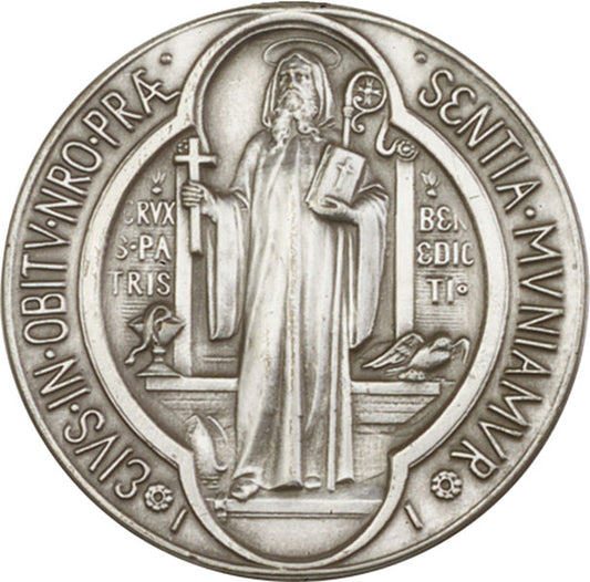 Antique Silver St. Benedict Visor Clip