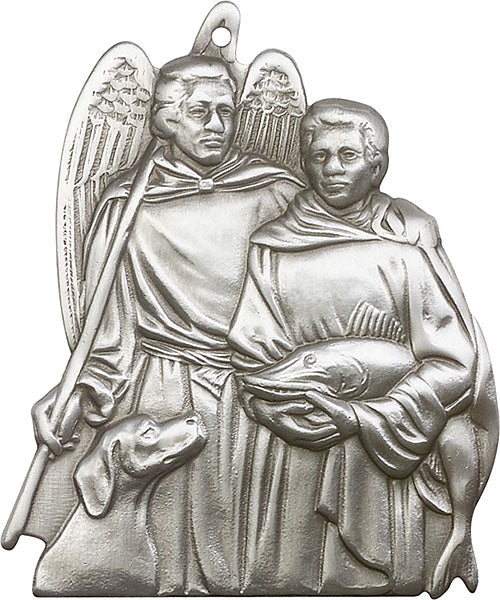 St. Raphael Visor Clip in Antique Silver