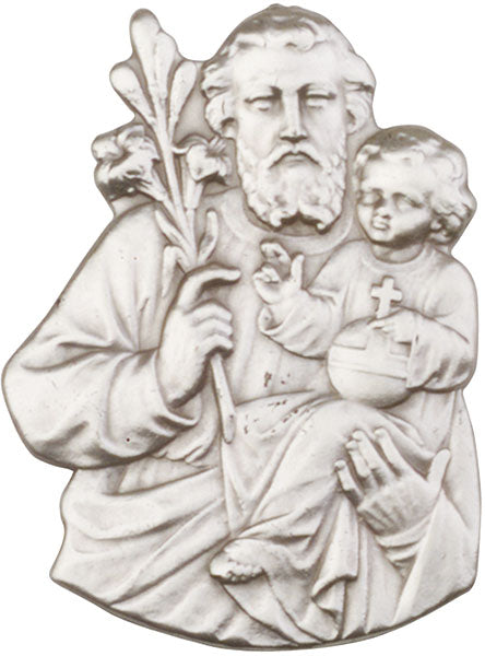 Antique Silver St. Joseph Visor Clip
