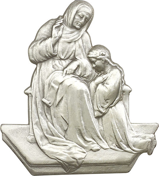 Antique Silver St. Ann Visor Clip