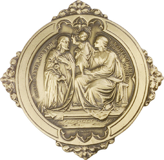 Antique Gold Holy Family Visor Clip
