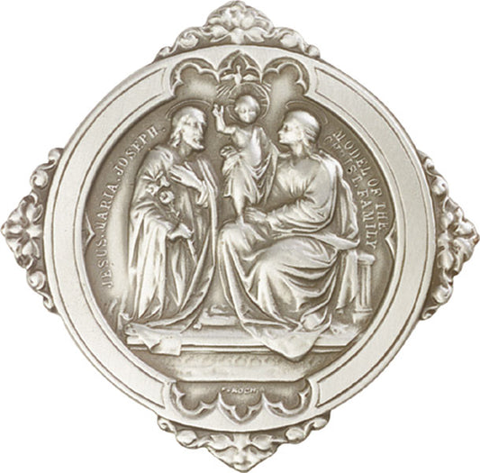 Antique Silver Holy Family Visor Clip