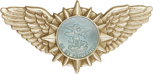 Antique Gold St. Michael / Wings Visor Clip
