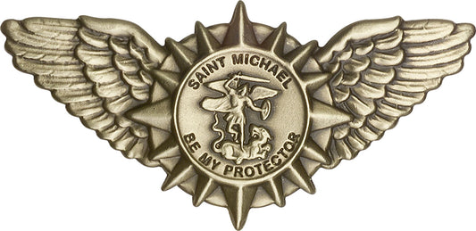 Antique Gold St. Michael / Wings Visor Clip