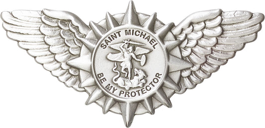 Antique Silver St. Michael / Wings Visor Clip