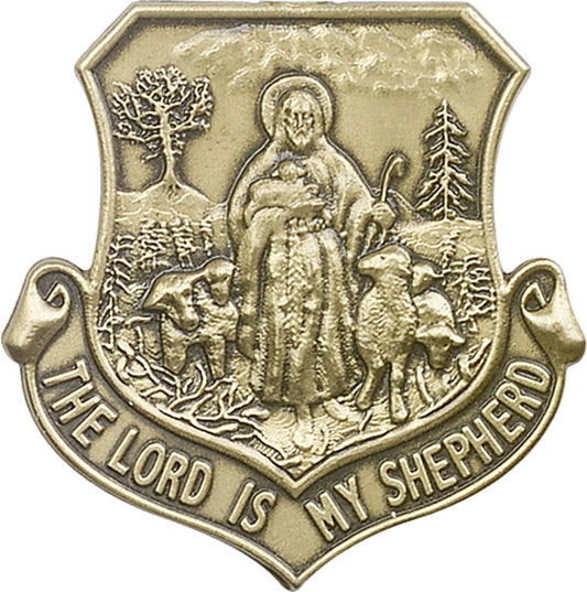 Antique Gold Lord Is My Shepherd Visor Clip