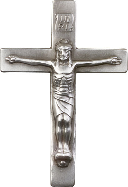Antique Silver Crucifix Visor Clip