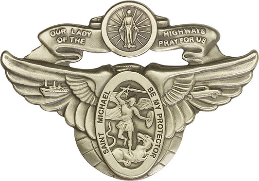 Antique Gold O/L of the Highway / St Michael Visor Clip