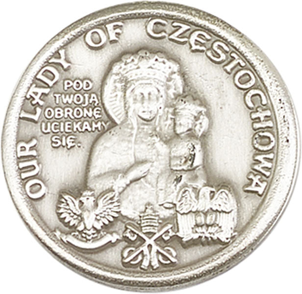 Antique Silver O/L of Czestochowa Visor Clip