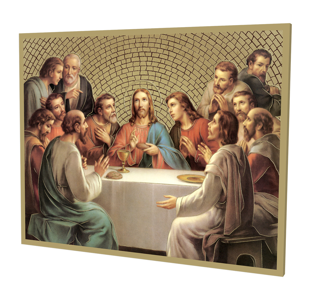 The Last Supper Gold Foil Mosaic Plaque – The Catholic Shop