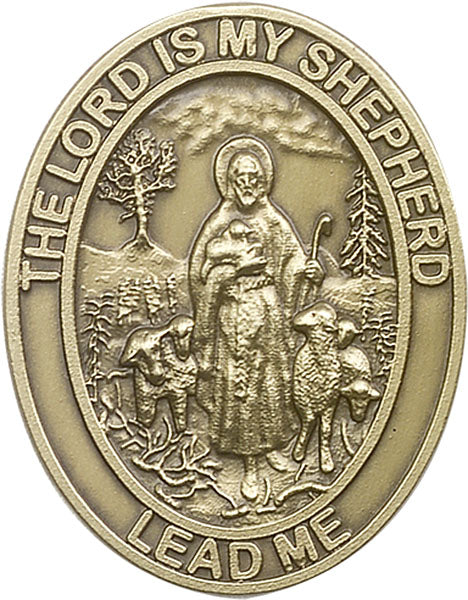 Antique Gold Lord Is My Shepherd Visor Clip