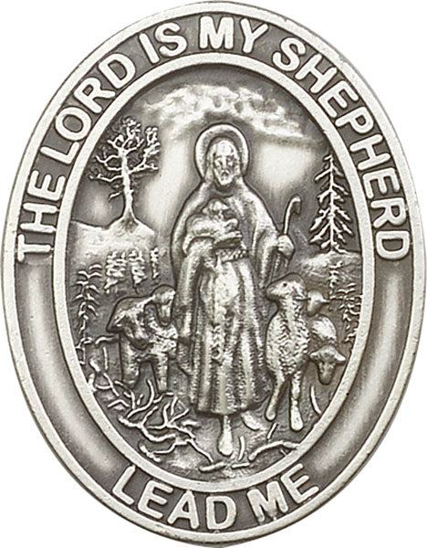 Antique Silver Lord Is My Shepherd Visor Clip
