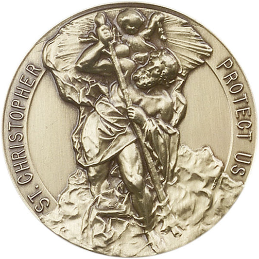 Antique Gold St. Christopher Visor Clip