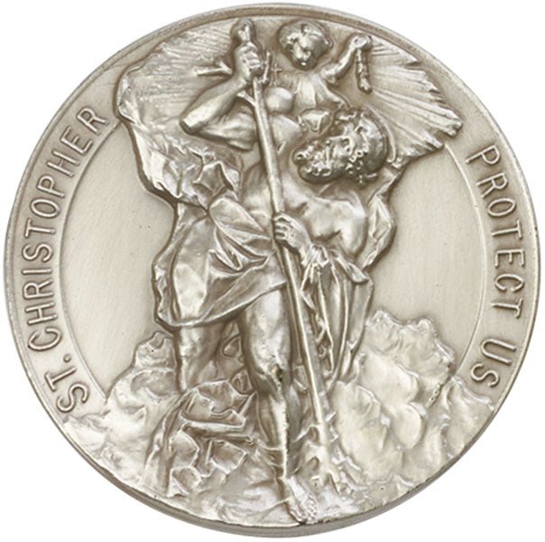 Antique Silver St. Christopher Visor Clip