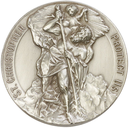 Antique Silver St. Christopher Visor Clip