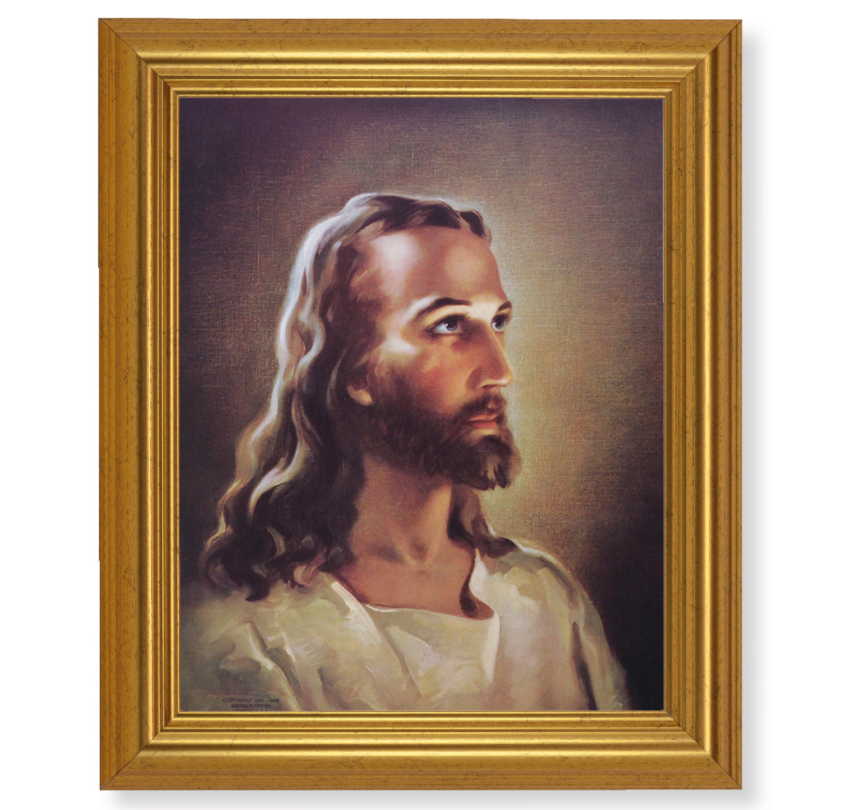 Head of Christ Gold Framed Art