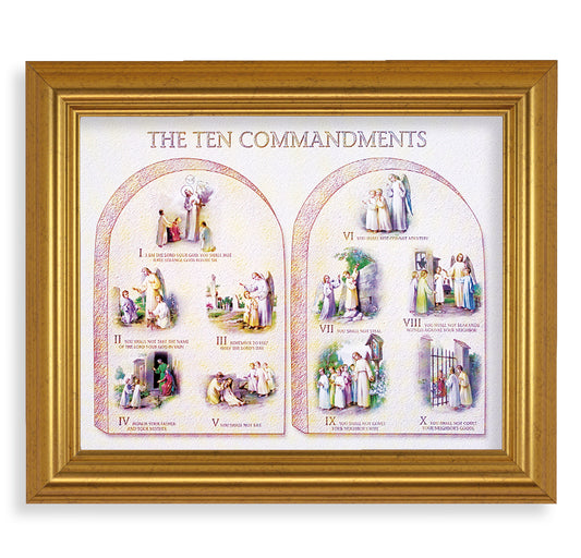 Ten Commandments Gold Framed Art