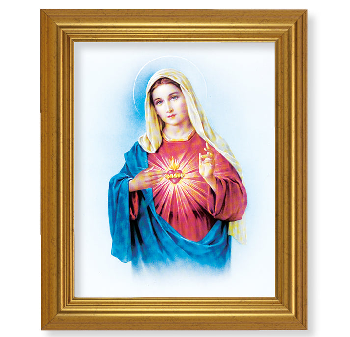 Immaculate Heart of Mary Gold Framed Art – The Catholic Shop