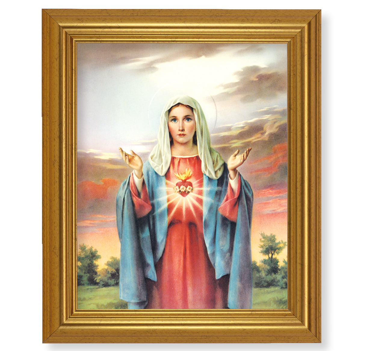 Immaculate Heart of Mary Gold Framed Art