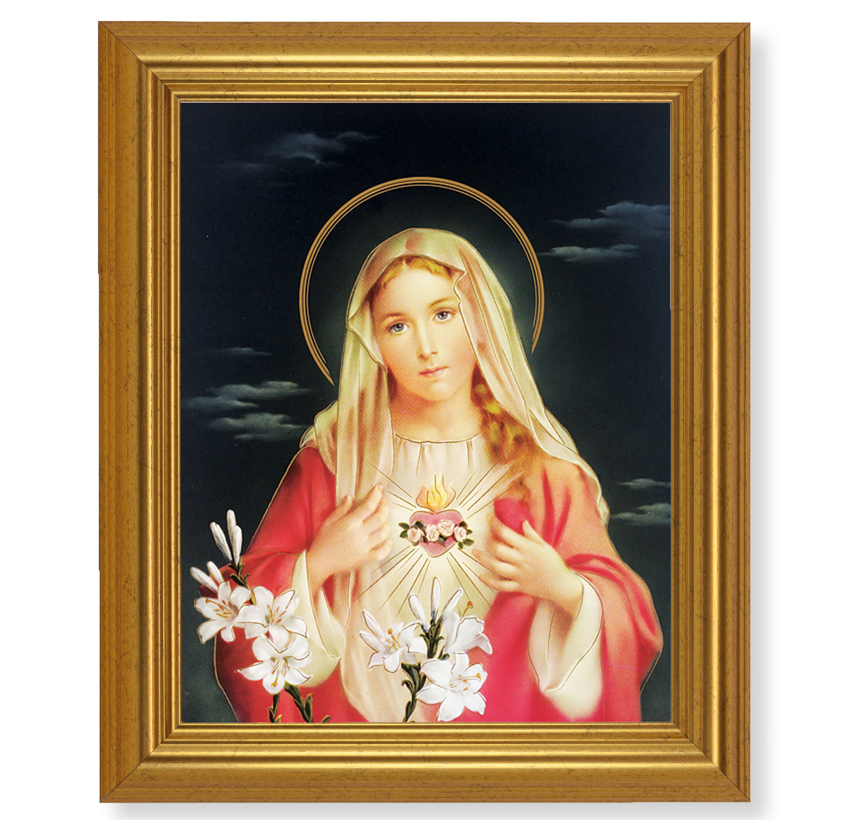 Immaculate Heart of Mary Gold Framed Art