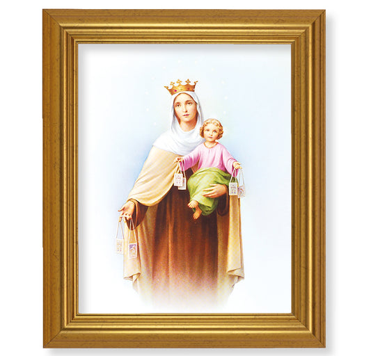 Our Lady of Mount Carmel Gold Framed Art