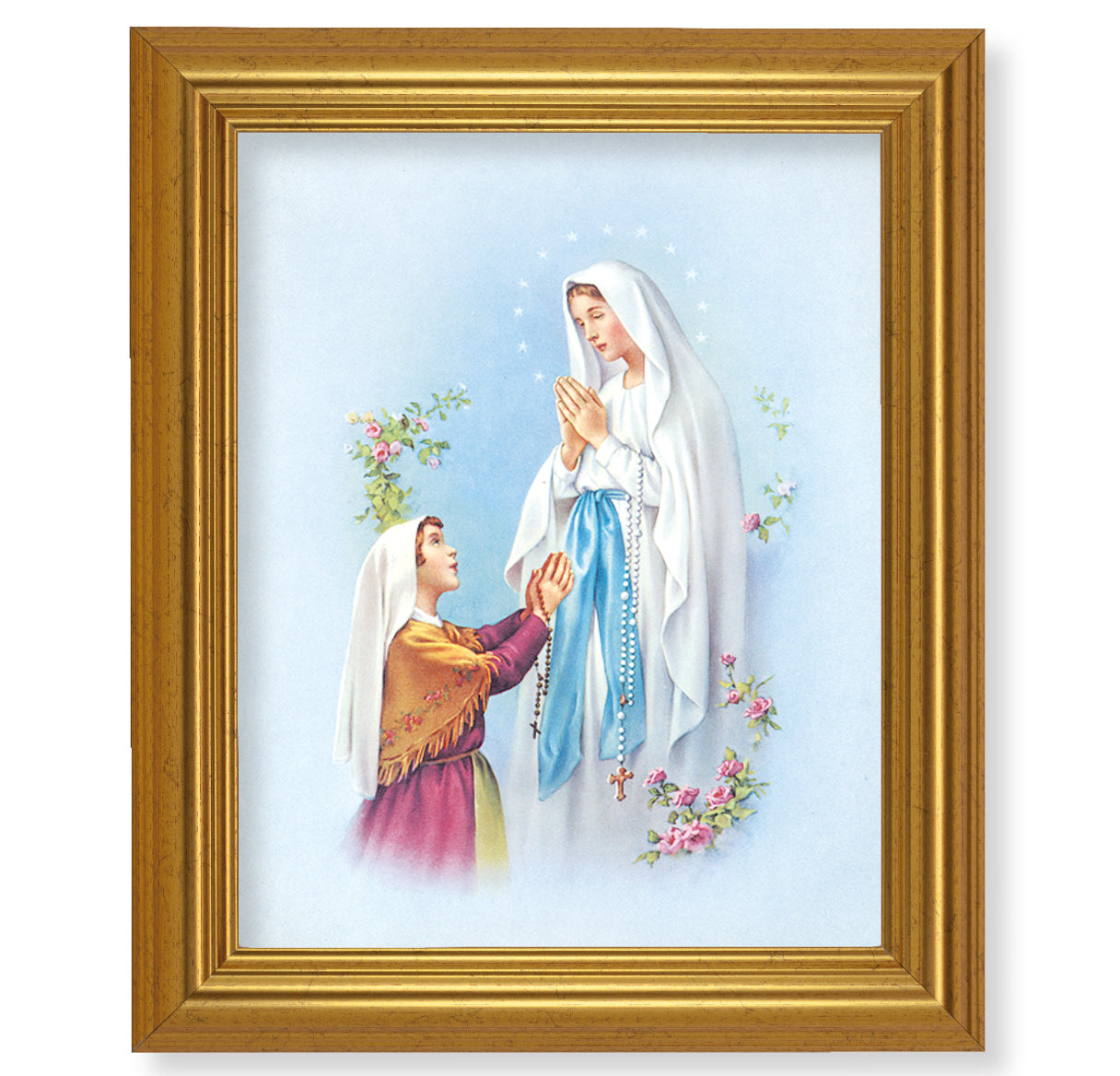 Our Lady of Lourdes Gold Framed Art