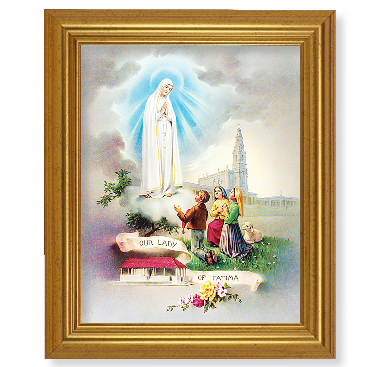 Our Lady of Fatima Gold Framed Art
