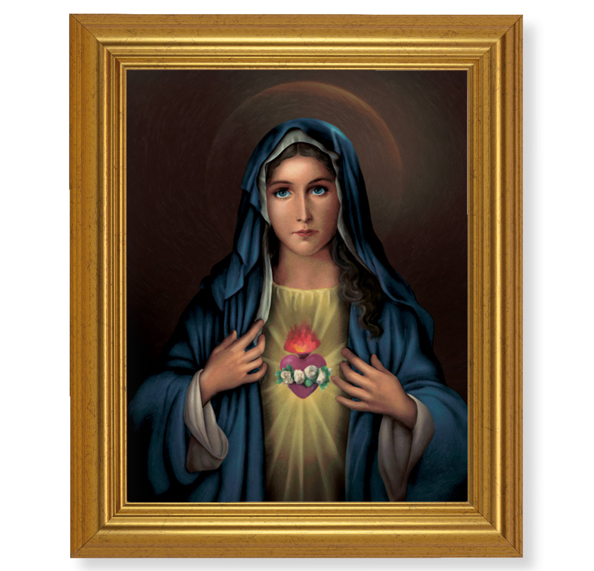 Immaculate Heart of Mary Gold Framed Art