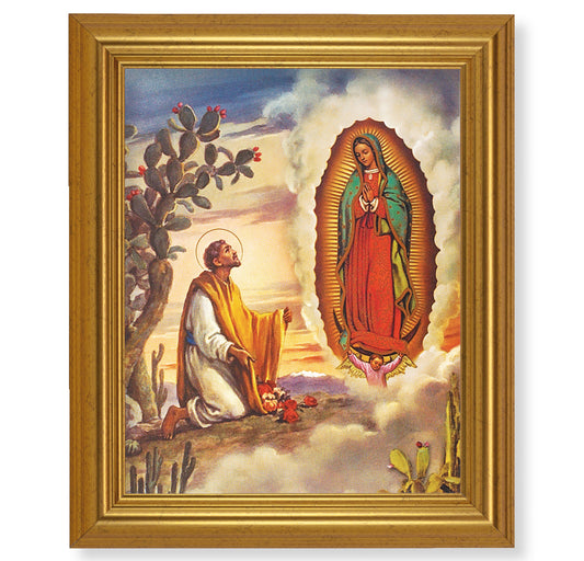 Our Lady of Guadalupe with Juan Diego Gold Framed Art
