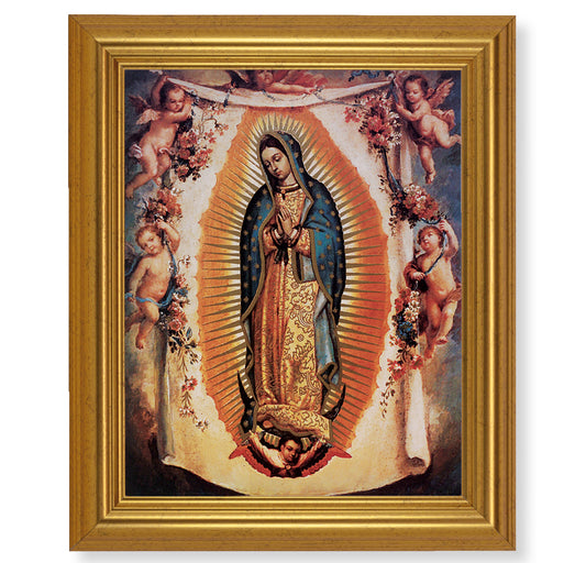 Our Lady of Guadalupe with Angels Gold Framed Art