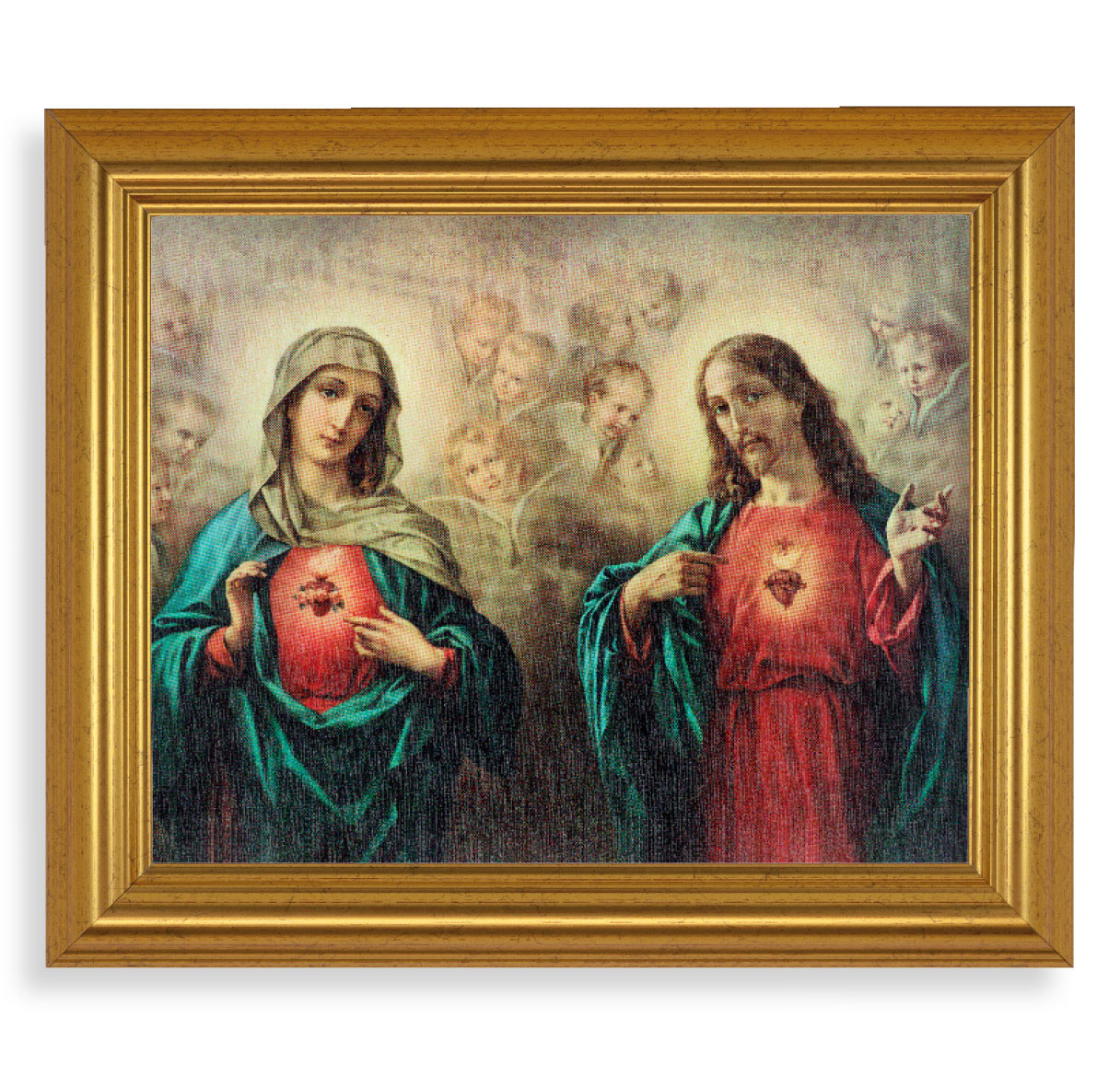 The Sacred Hearts Gold Framed Art