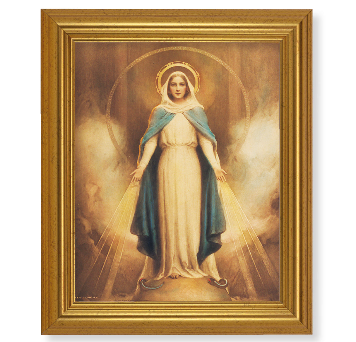 Miraculous Mary Gold Framed Art