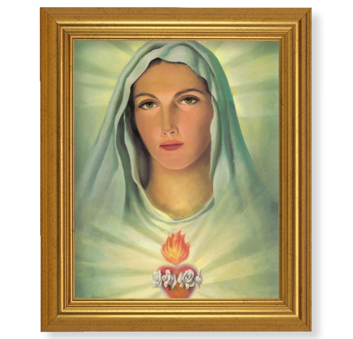 Immaculate Heart of Mary Gold Framed Art