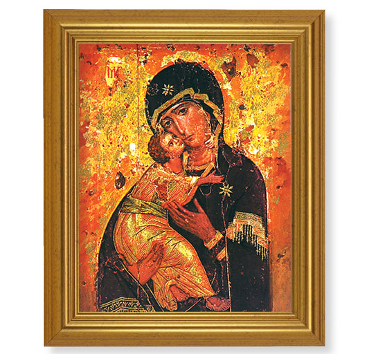 Our Lady of Vladimir Gold Framed Art