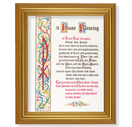 House Blessing Gold Framed Art