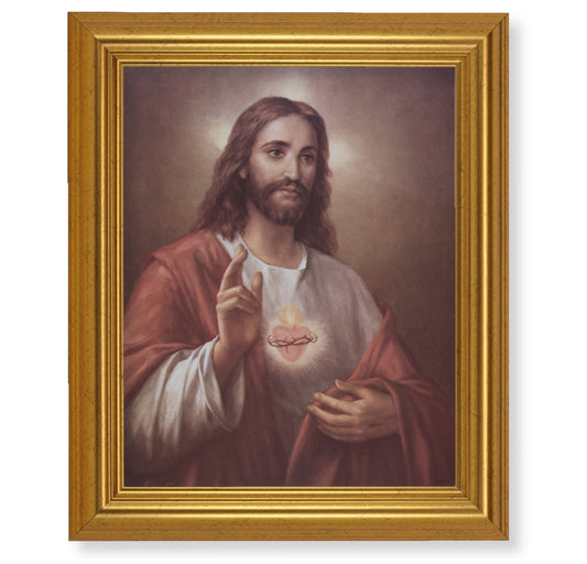 Sacred Heart of Jesus Gold Framed Art