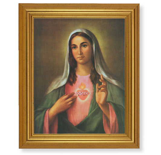Immaculate Heart of Mary Gold Framed Art