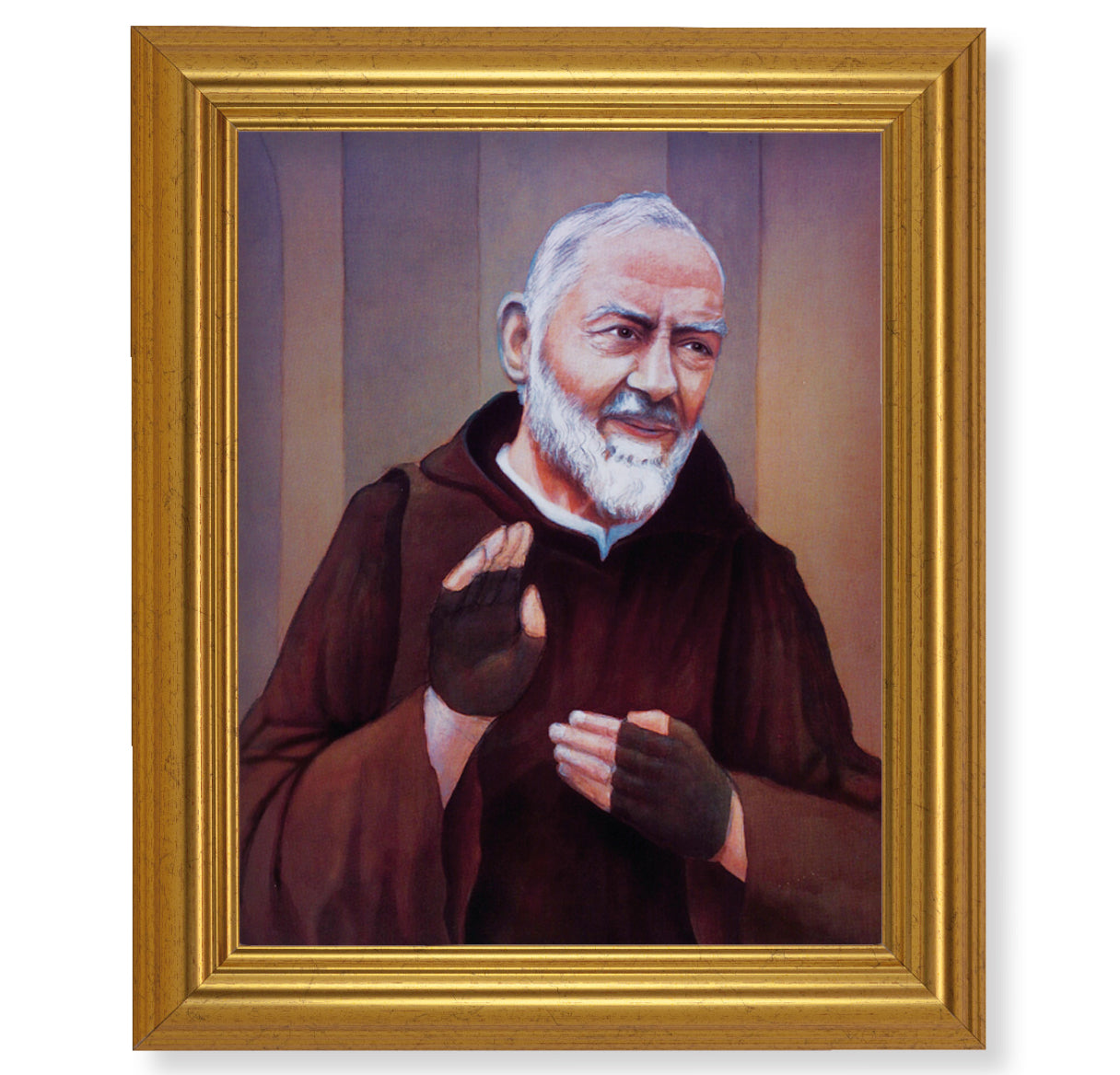 St. Pio Gold Framed Art