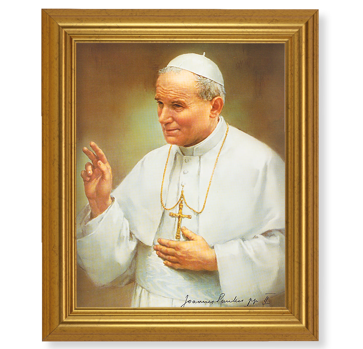 St. Pope John Paul II Gold Framed Art