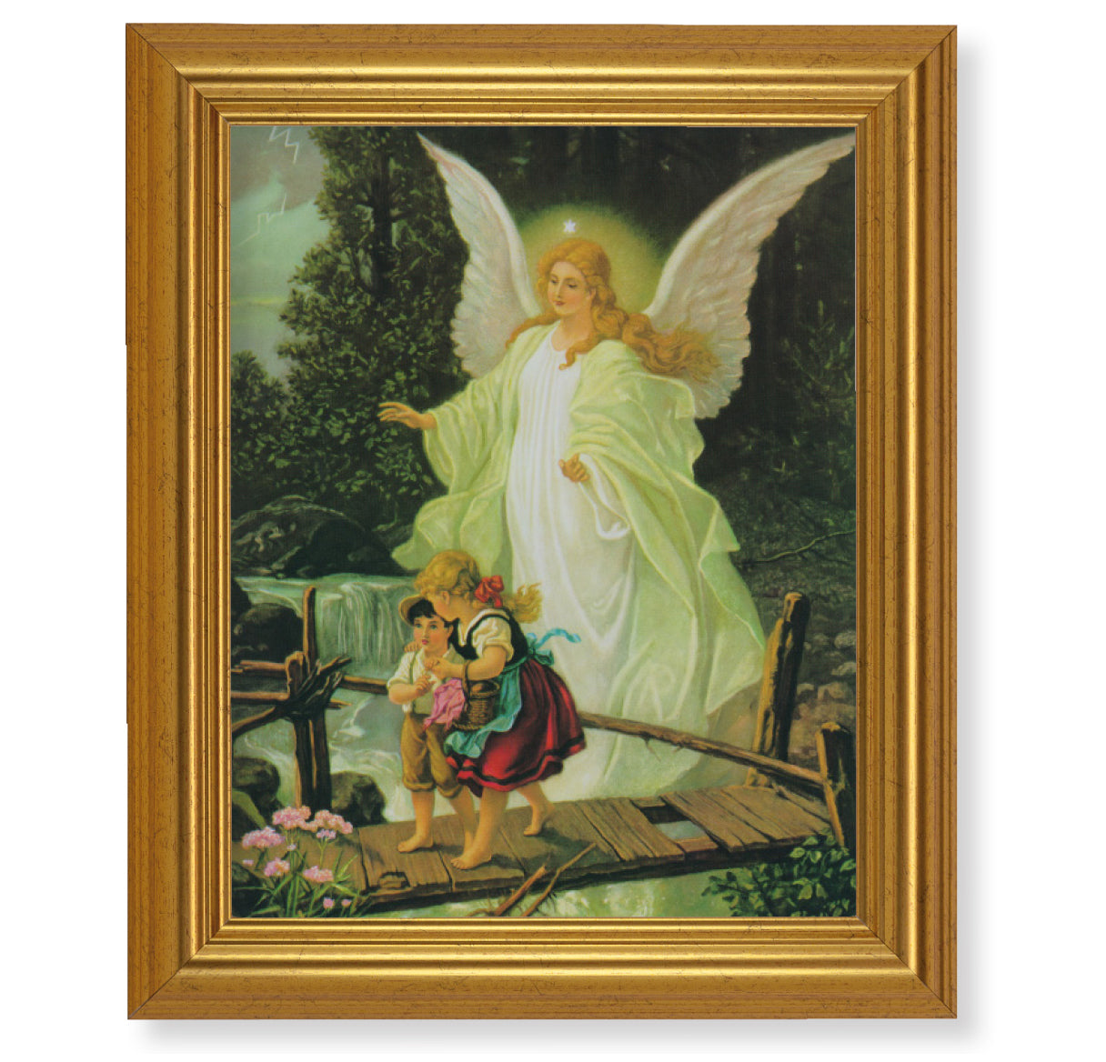 Guardian Angel Gold Framed Art