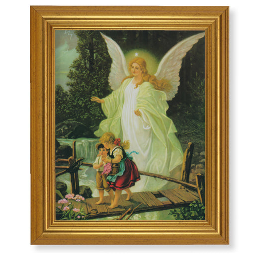 Guardian Angel Gold Framed Art
