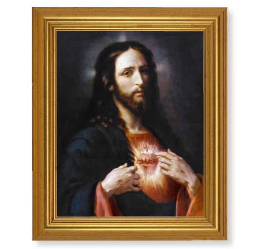 Sacred Heart of Jesus Gold Framed Art