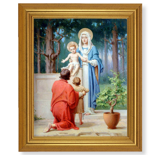 Holy Family with St. John the Baptist Gold Framed Art
