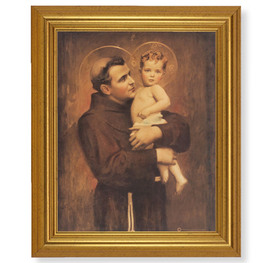 St. Anthony with Jesus Gold Framed Art