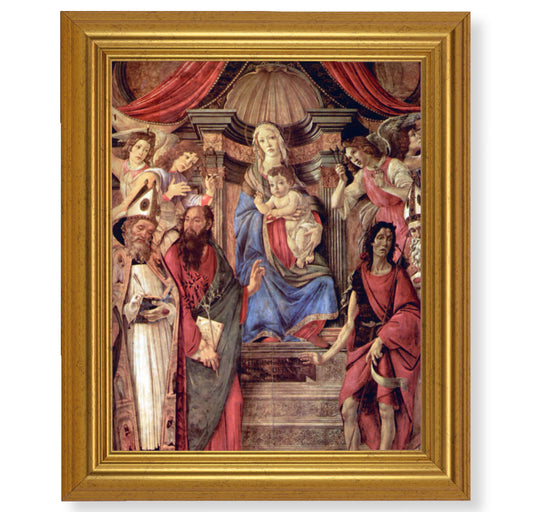 Madonna Throne of Angels and Saints Gold Framed Art