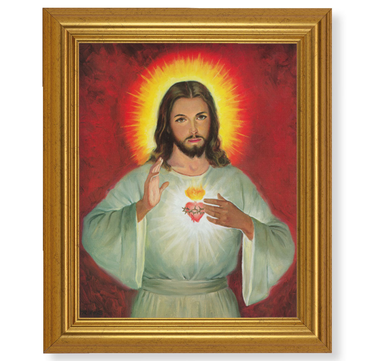 Sacred Heart of Jesus Gold Framed Art