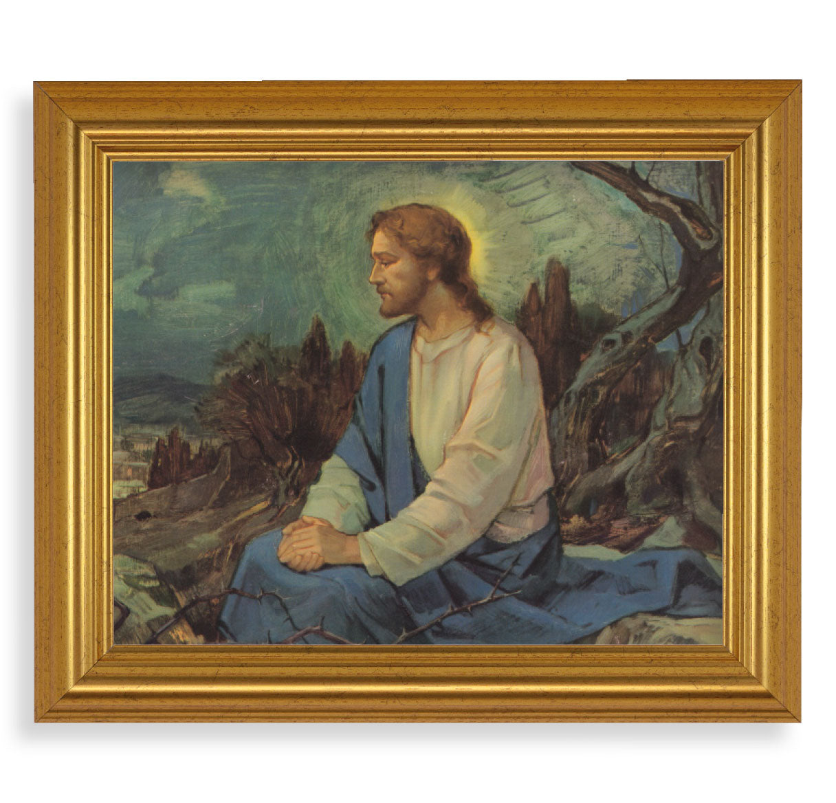 Meditation in the Garden Gold Framed Art