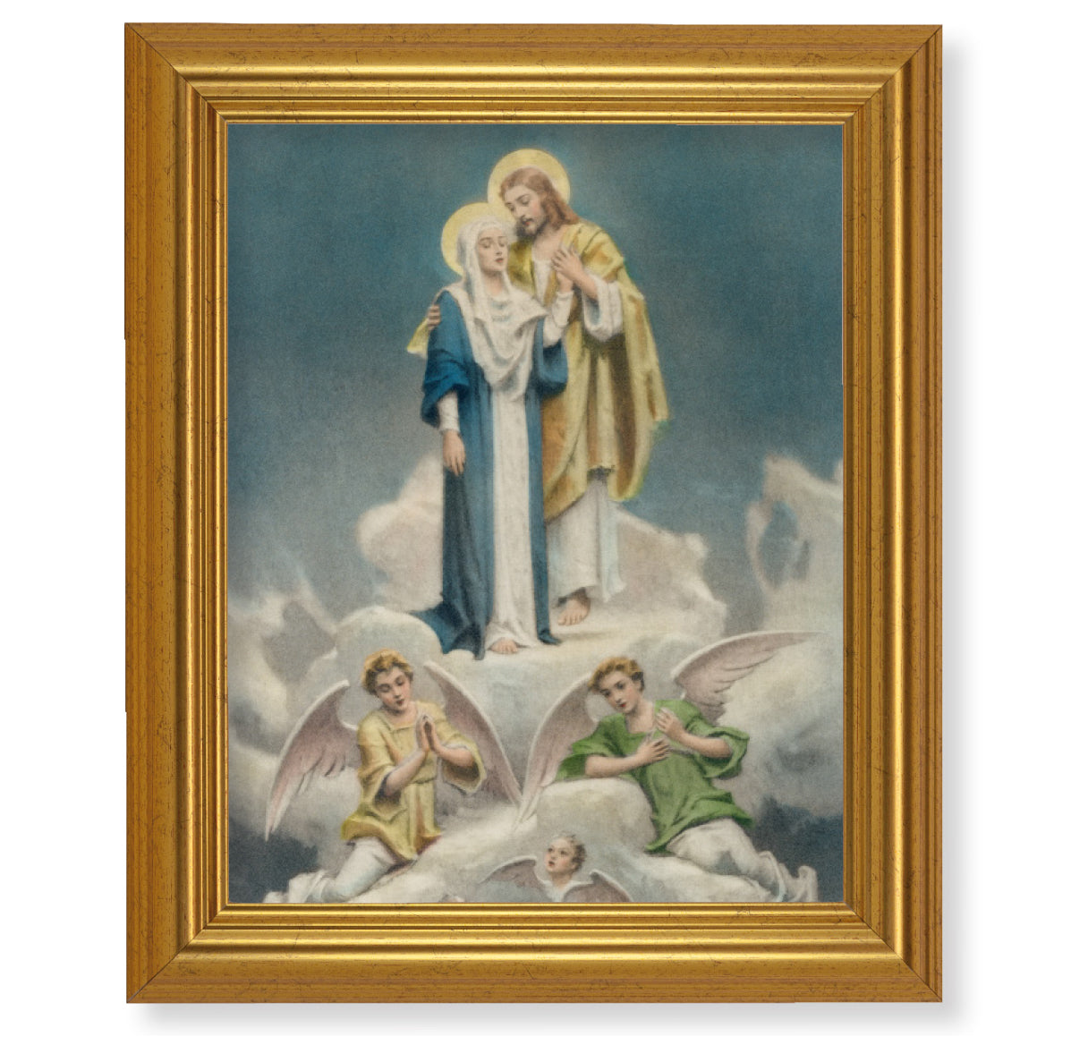 Jesus and Mary Gold Framed Art