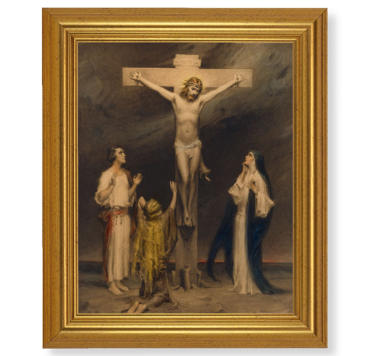 The Crucifixion of Christ Gold Framed Art