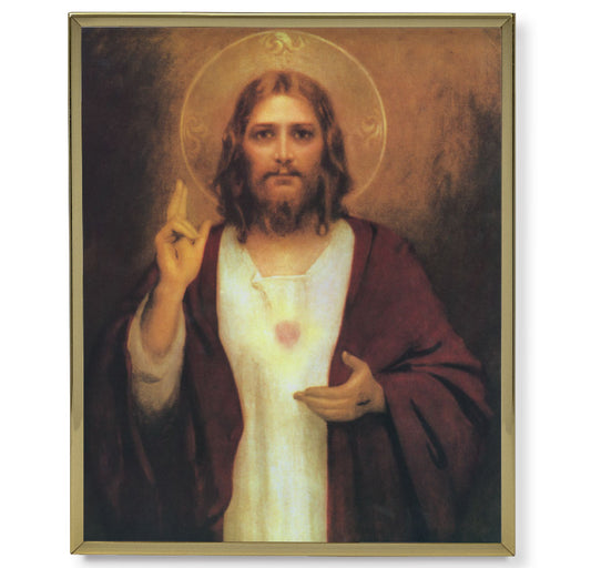 Sacred Heart of Jesus Gold Framed Plaque